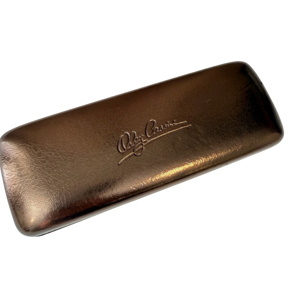 Oleg Cassini Metallic‎ Bronze Hard Shell Eyeglass Case Textured Designer Case